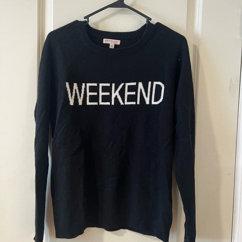 Philosophy Black Cashmere 'Weekend' Sweatshirt